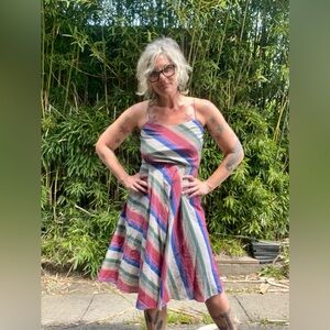 1970’s/80’s vintage striped sundress women’s size small